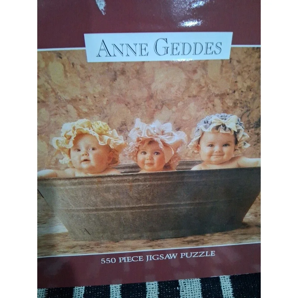 New Sealed Vintage Anne Geddes 550 Piece Washtub Babies Jigsaw Puzzle